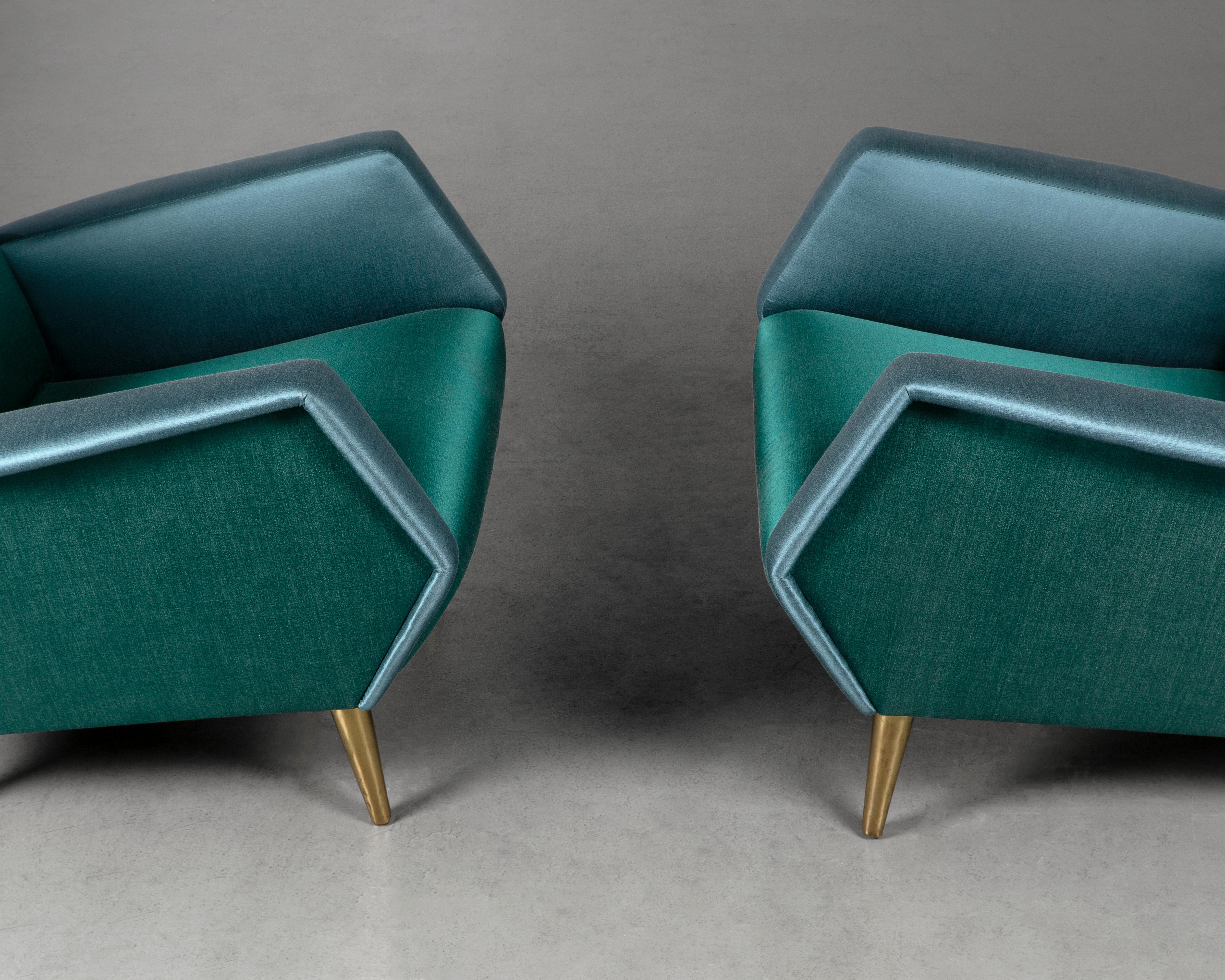 Paire de fauteuils vintage Gio Ponti et Cassina, milieu du siècle 1955, Mod.803 en vente 1