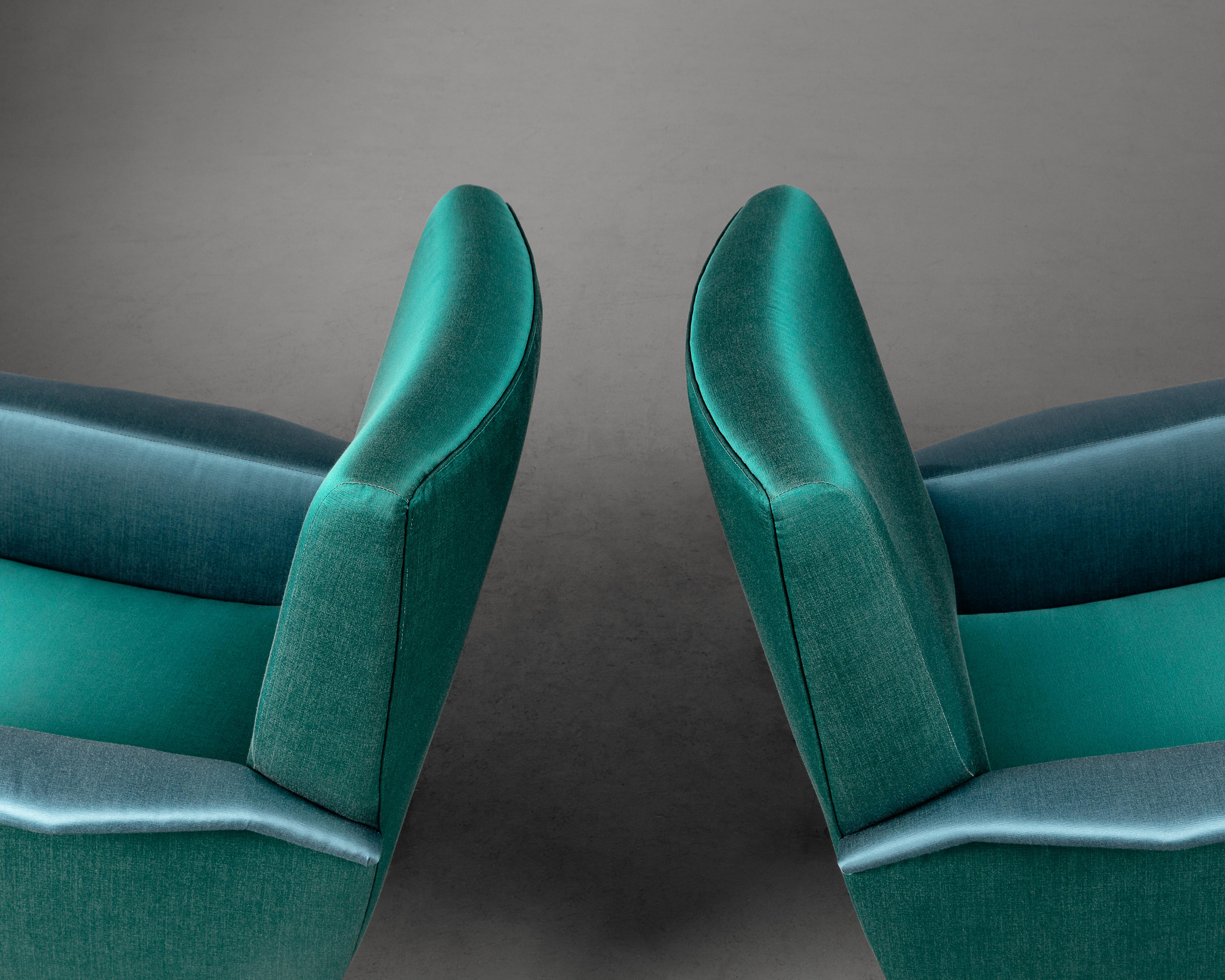 Paire de fauteuils vintage Gio Ponti et Cassina, milieu du siècle 1955, Mod.803 en vente 3