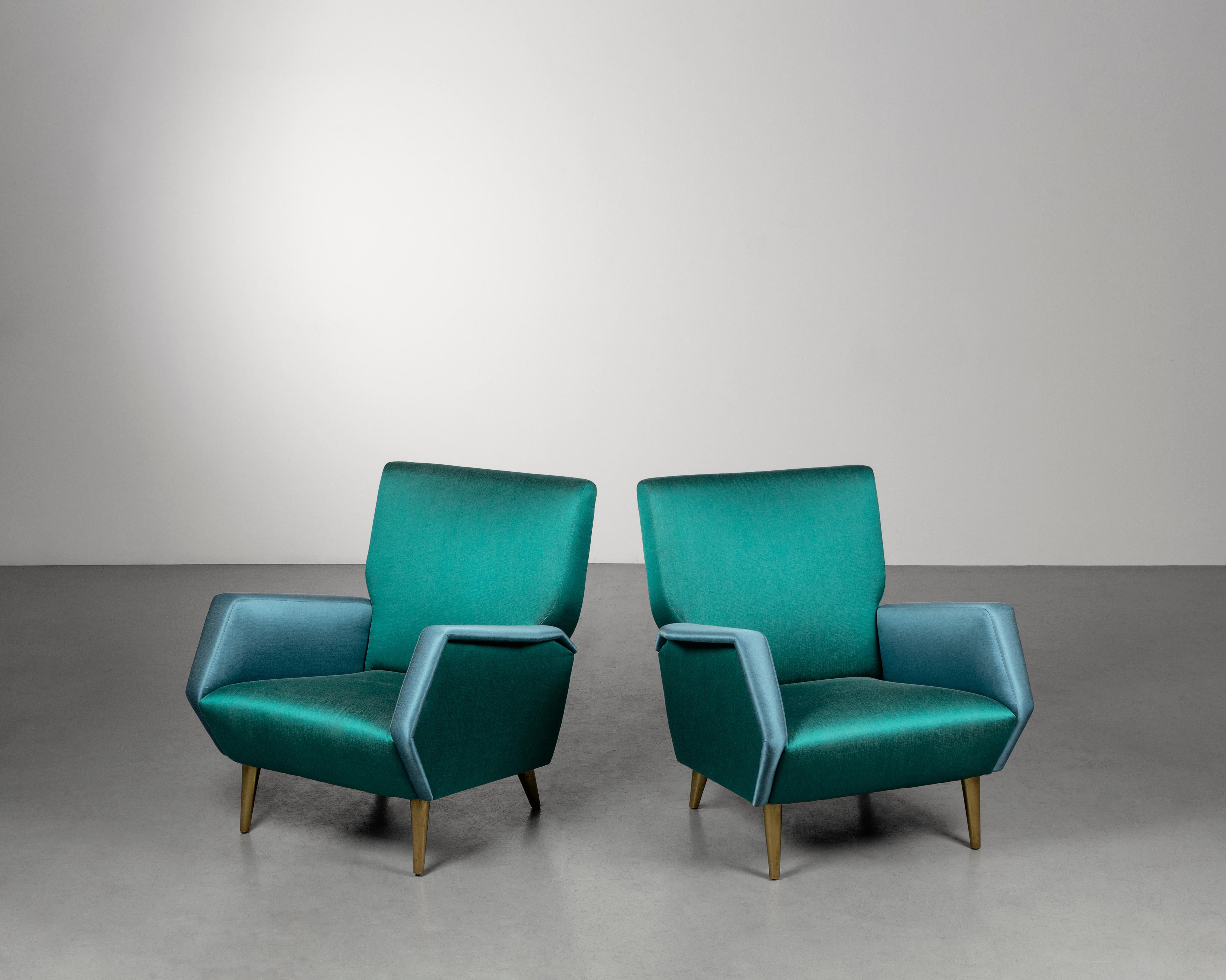 Paire de fauteuils vintage Gio Ponti et Cassina, milieu du siècle 1955, Mod.803 en vente 4