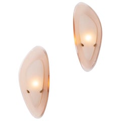 Mid-Century 1955 Vintage Max Ingrand Pair of Glass Wall Lamps