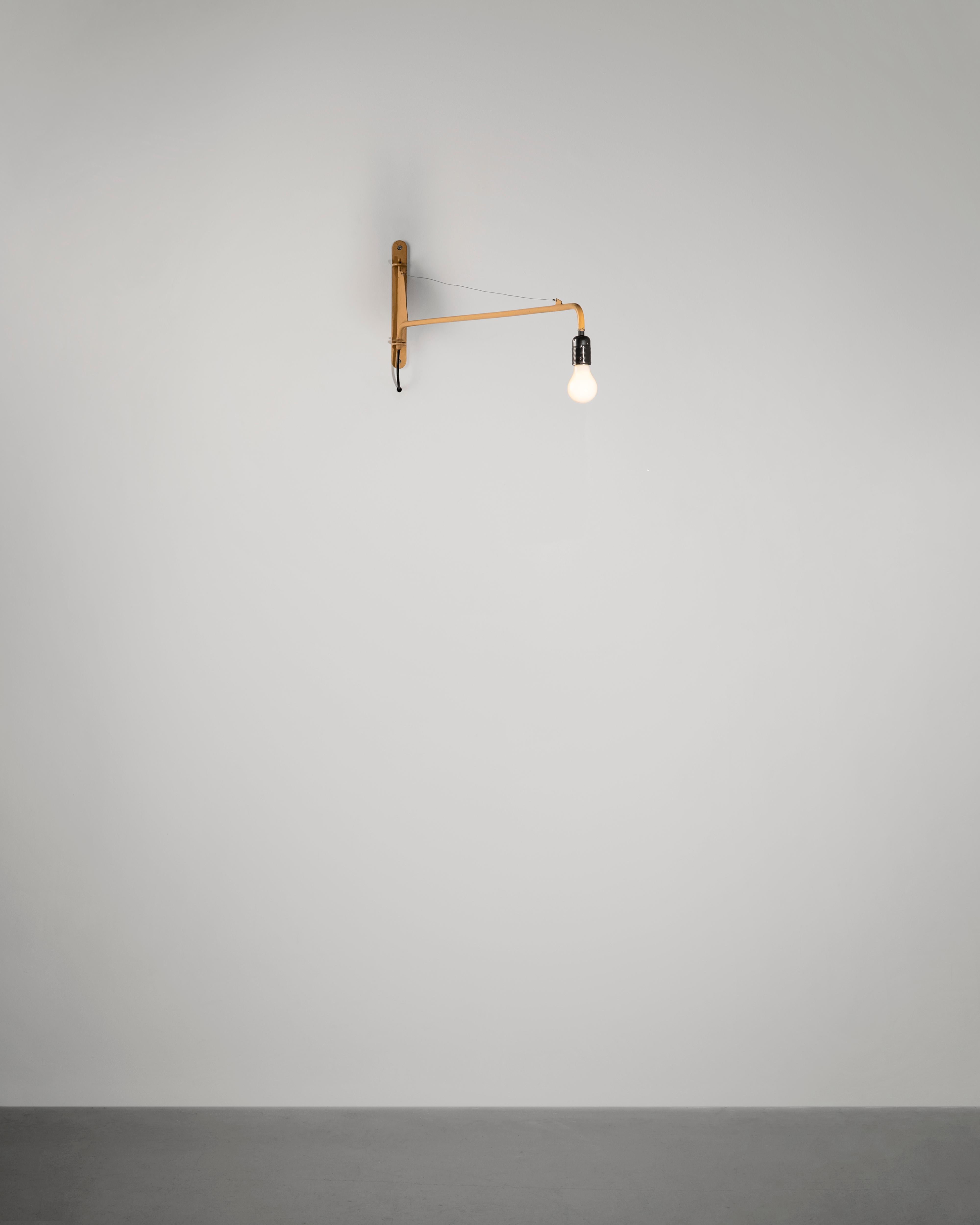 Lacquered Mid-Century 1959 Vintage Jean Prouvé 'Petite Potence' Wall Lamp (Yellow) For Sale