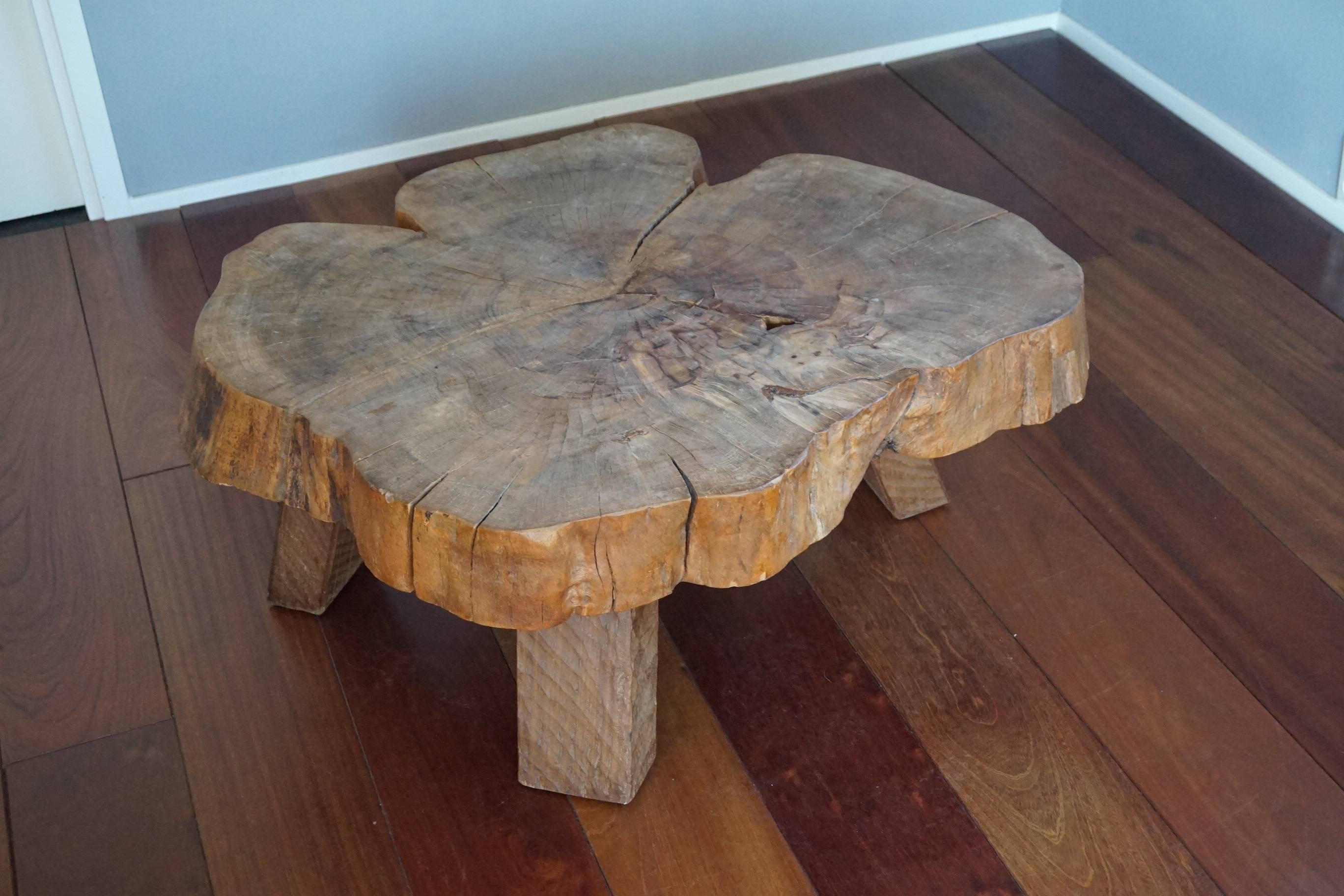 Midcentury, 1960-1970 Organically Stylish Walnut Wooden Tree Trunk Coffee Table 3