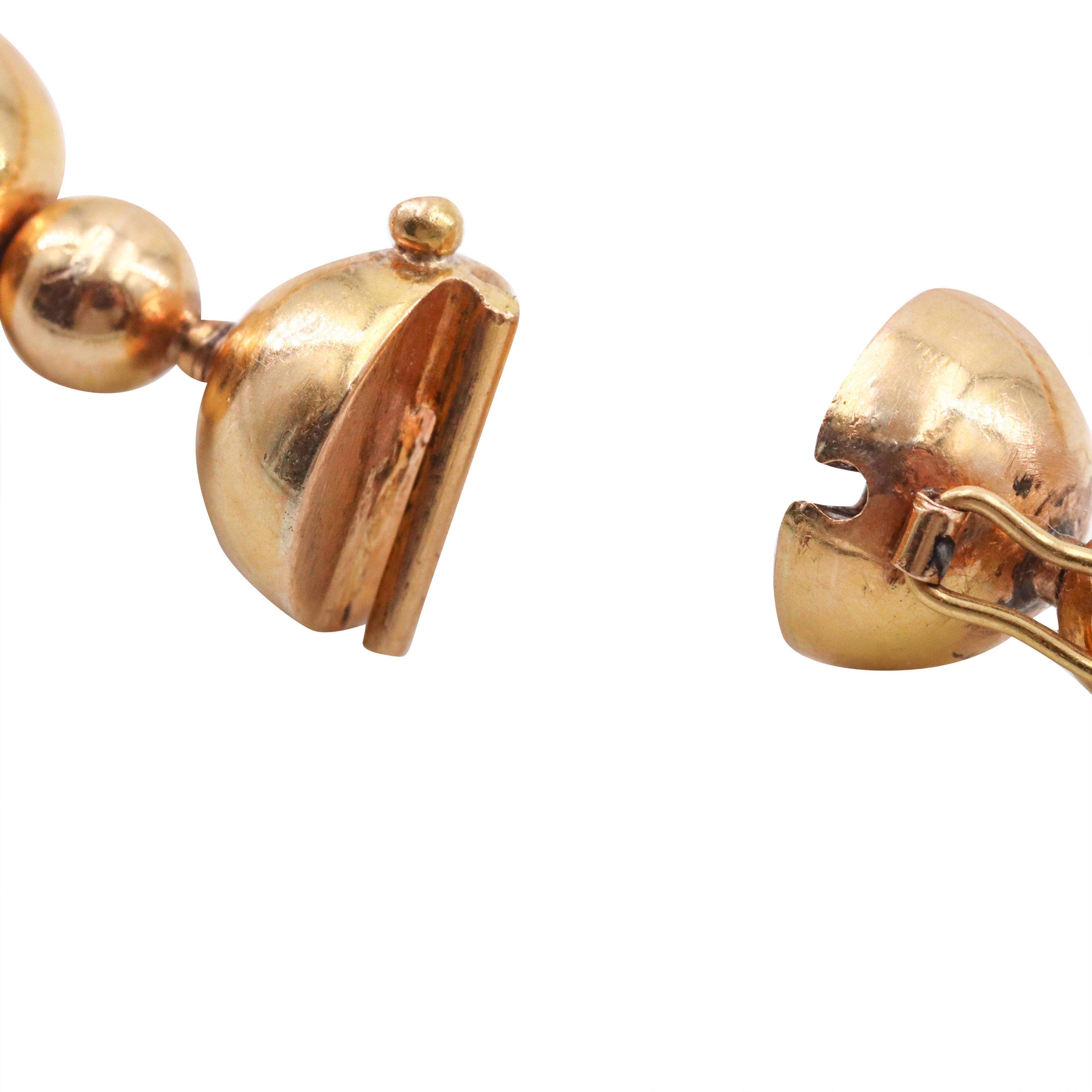 Chaîne collier boules du milieu du siècle 1960 en or jaune 18 carats en vente 5
