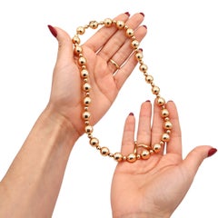 Mid-century 1960 Balls Chain Necklace in 18kt yellow Gold