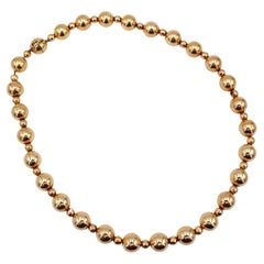 Mid-century 1960 Balls Chain Necklace in 18kt yellow Gold