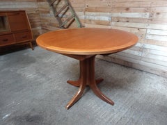 Mid-Century 1960 Retro Danish Teak Extending Dining Table with cross frame Base