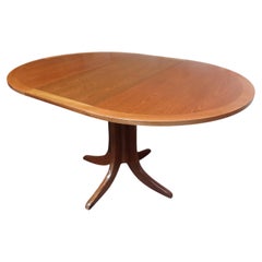 Mid-Century 1960 Retro Danish Teak Extending Dining Table with cross frame Base
