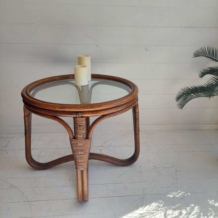 Mid Century 1960s 1970s Angraves 'Invincible' Bamboo Rattan Glass ...