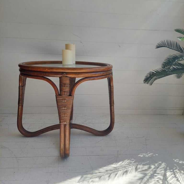 Mid Century 1960s 1970s Angraves 'Invincible' Bamboo Rattan Glass ...