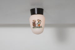 Mid-Century, Bo-Niko Ceiling Lamp with Cartoon Animal Print, Belgium, 1960s