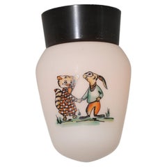 Mid-Century, 1960's Bo-Niko ceiling lamp with cartoon animal print, Belgium.