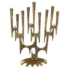 Mid-Century 1960’s Brutalist Brass Menorah