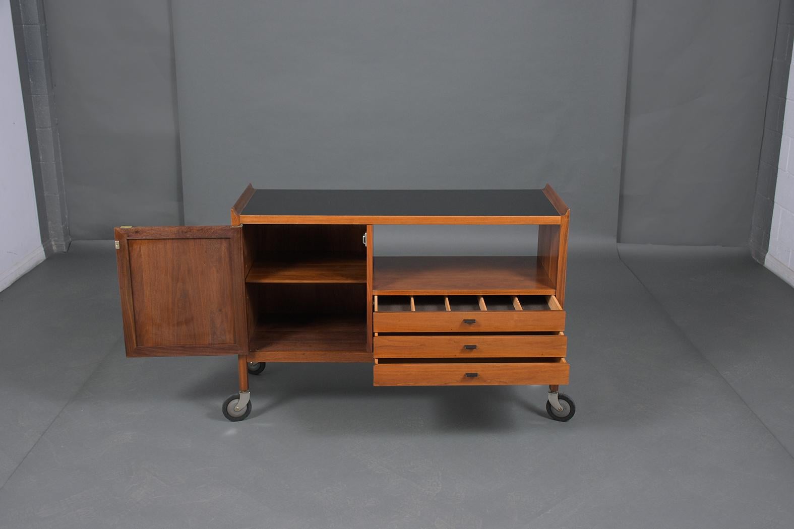 Hand-Crafted Mid-Century 1960s Danish Bar Cart