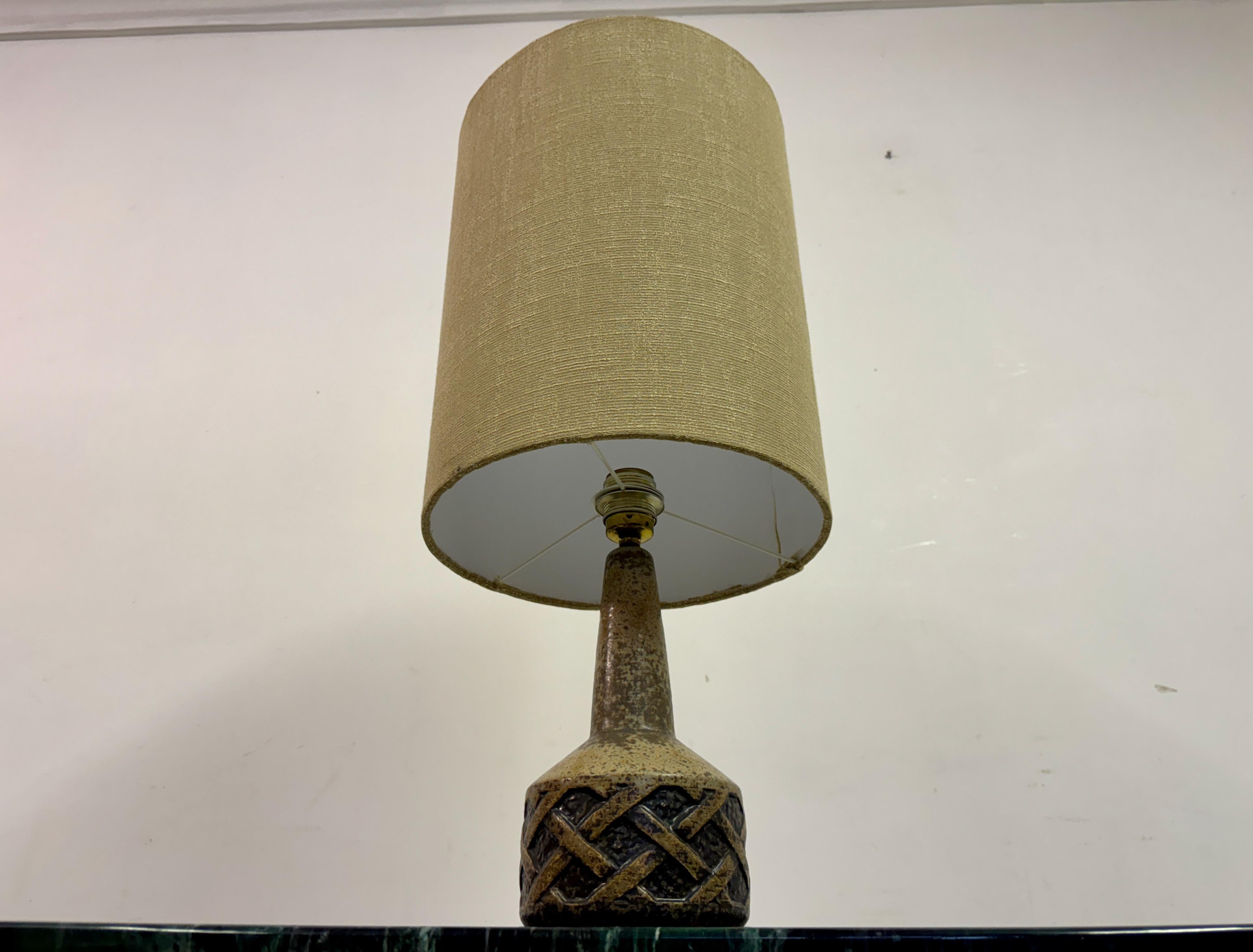 Mid Century 1960s Danish Ceramic Table Lamp by Søholm Stentoj For Sale 2