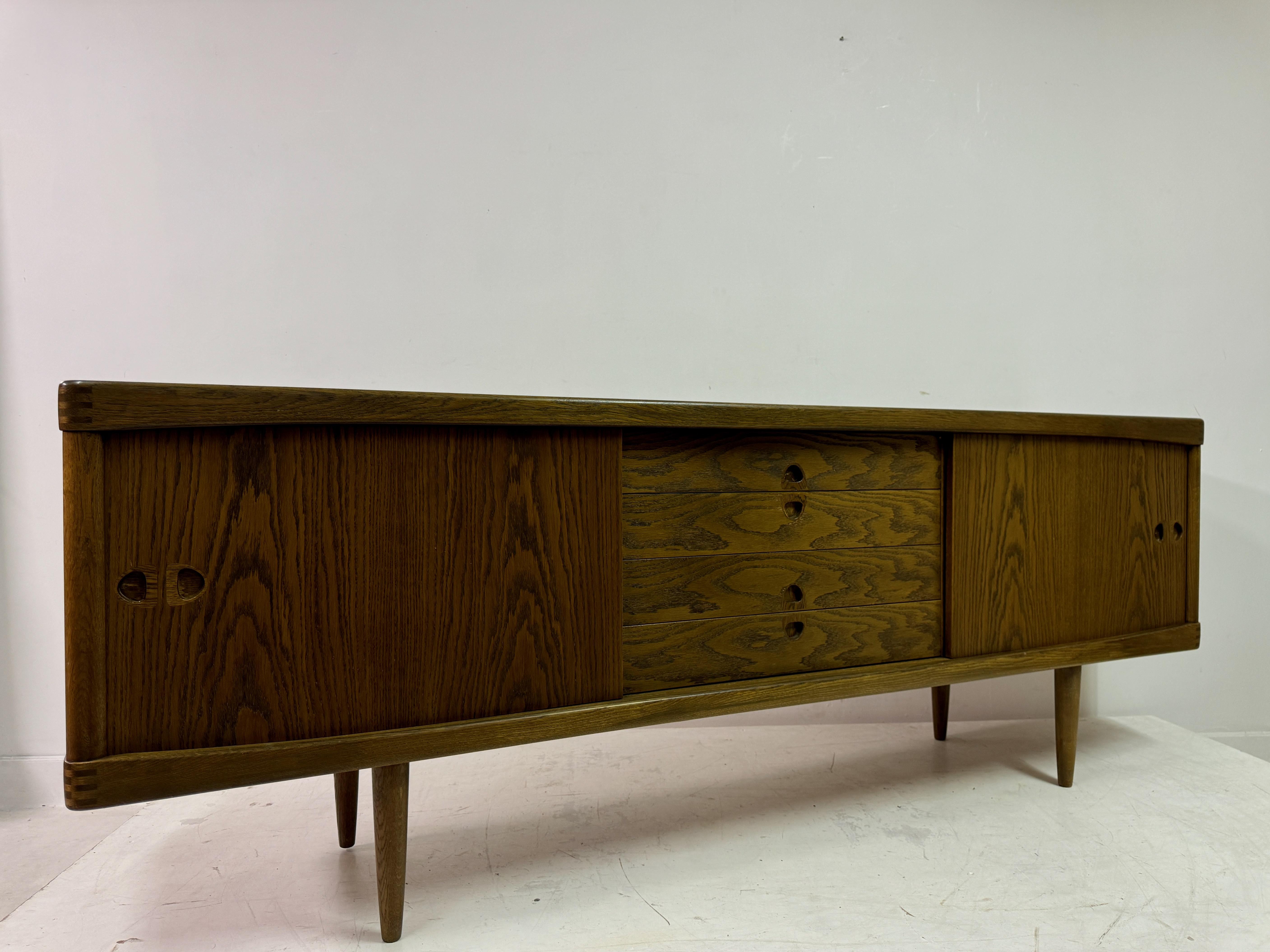 Mid Century 1960s Danish Oak Sideboard by H.W Klein for Bramin 8