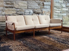 Mid century 1960's Danish rosewood sofa - new wool upholstery
