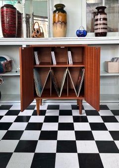Mid-Century 1960’s Danish Teak Vinyl Record Cabinet