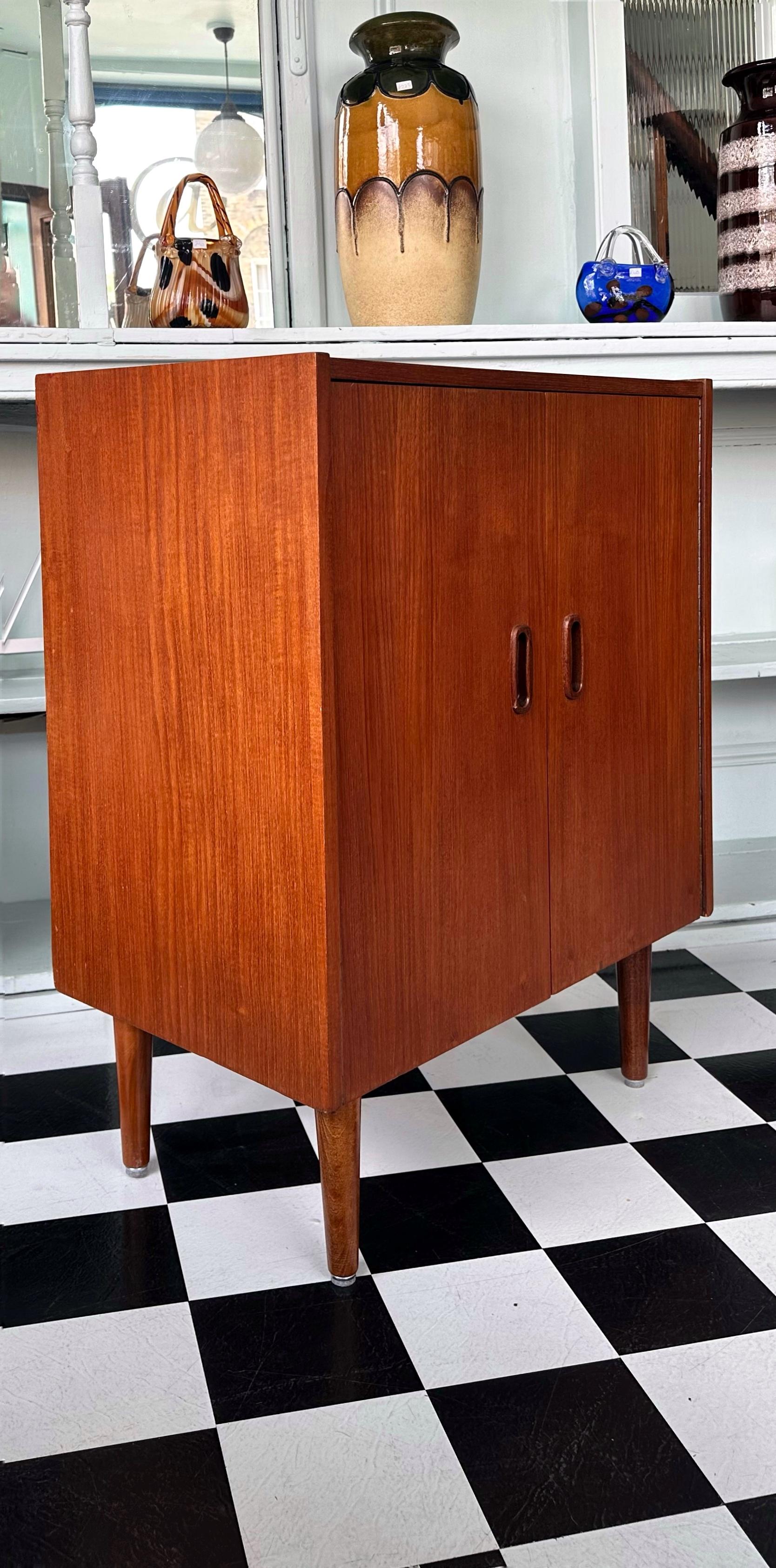 20th Century Mid-Century 1960’s Danish Teak Vinyl Record Cabinet