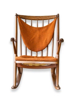 Mid Century 1960s Frank Reenskaug for Bramin Mobler Danish Teak Rocking Chair
