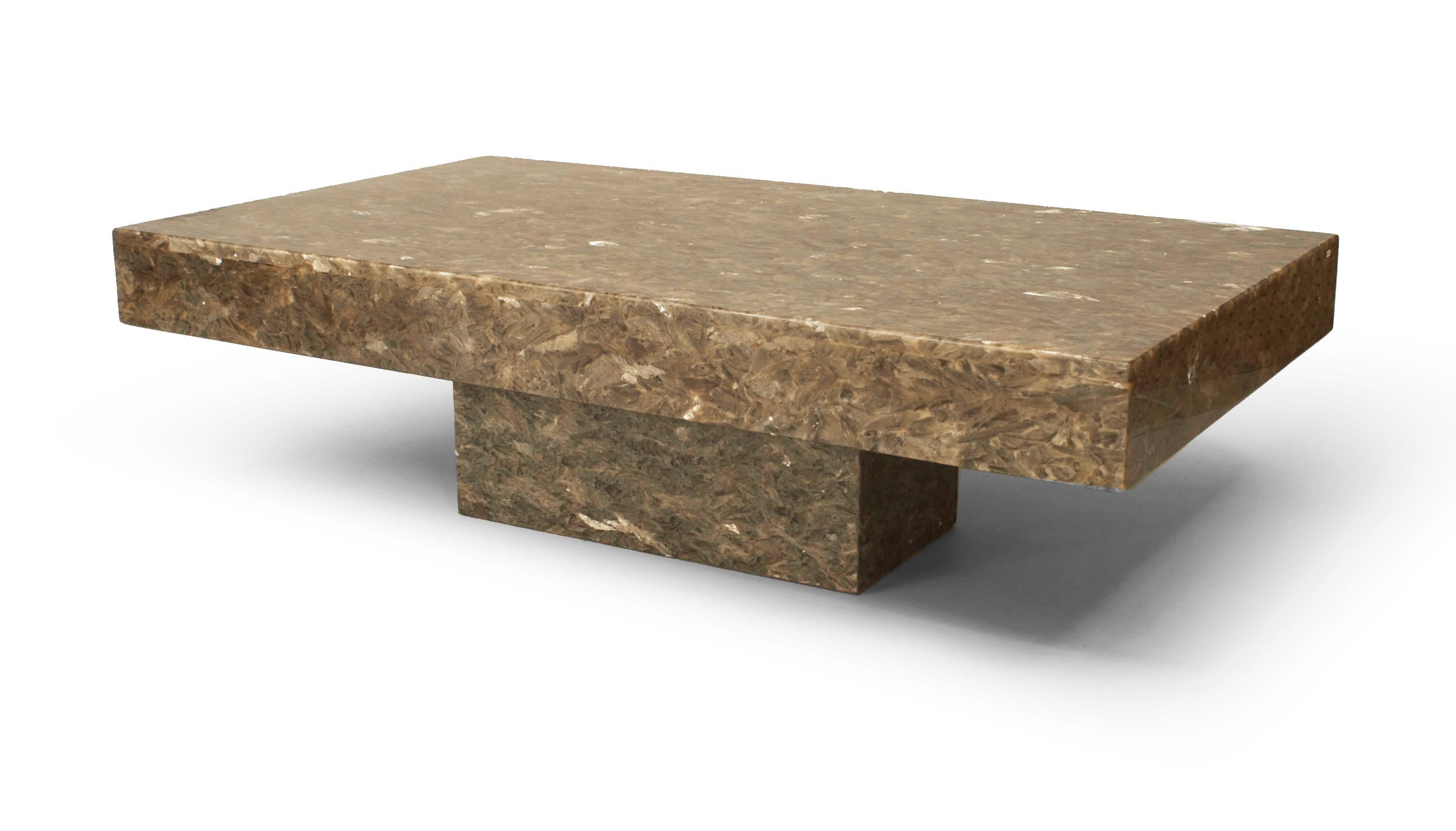 Mid-20th Century Italian Mid-Century Modern Beige Mica and Resin Coffee Table For Sale