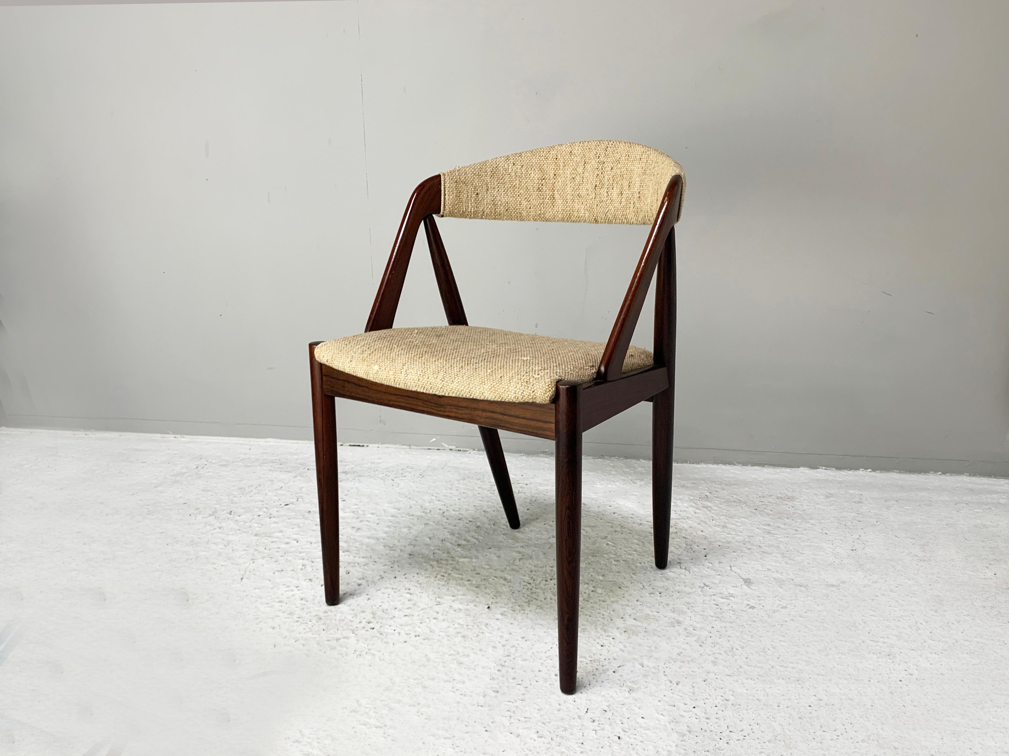 Mid-Century Modern Chaise de salle à manger Kai Kristiansen n° 31 du milieu des années 1960 pour Schou Andersen en vente