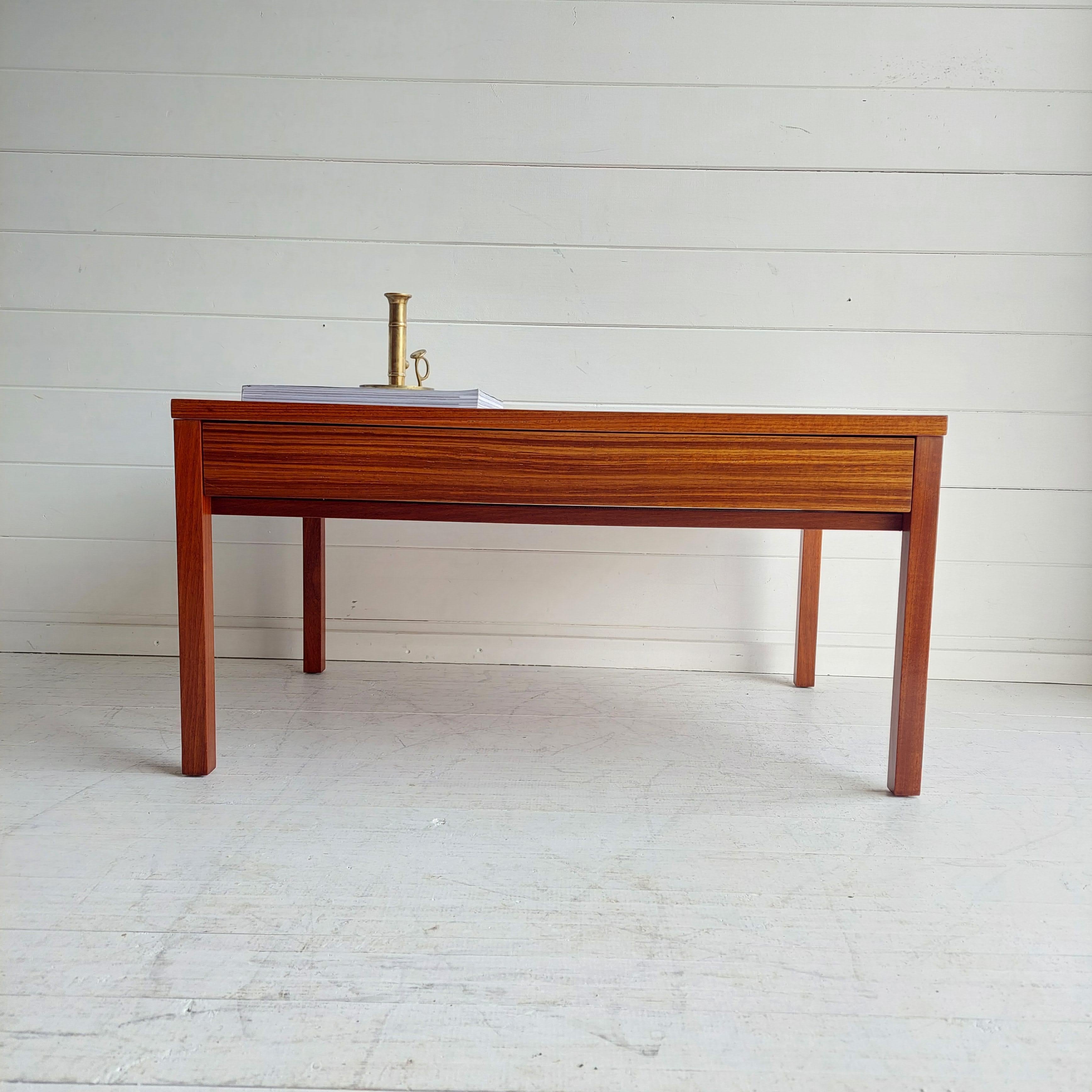 Mid-Century Modern Midcentury 1960s Meredew Teak Side Coffee Table with Drawer/Serving Tray
