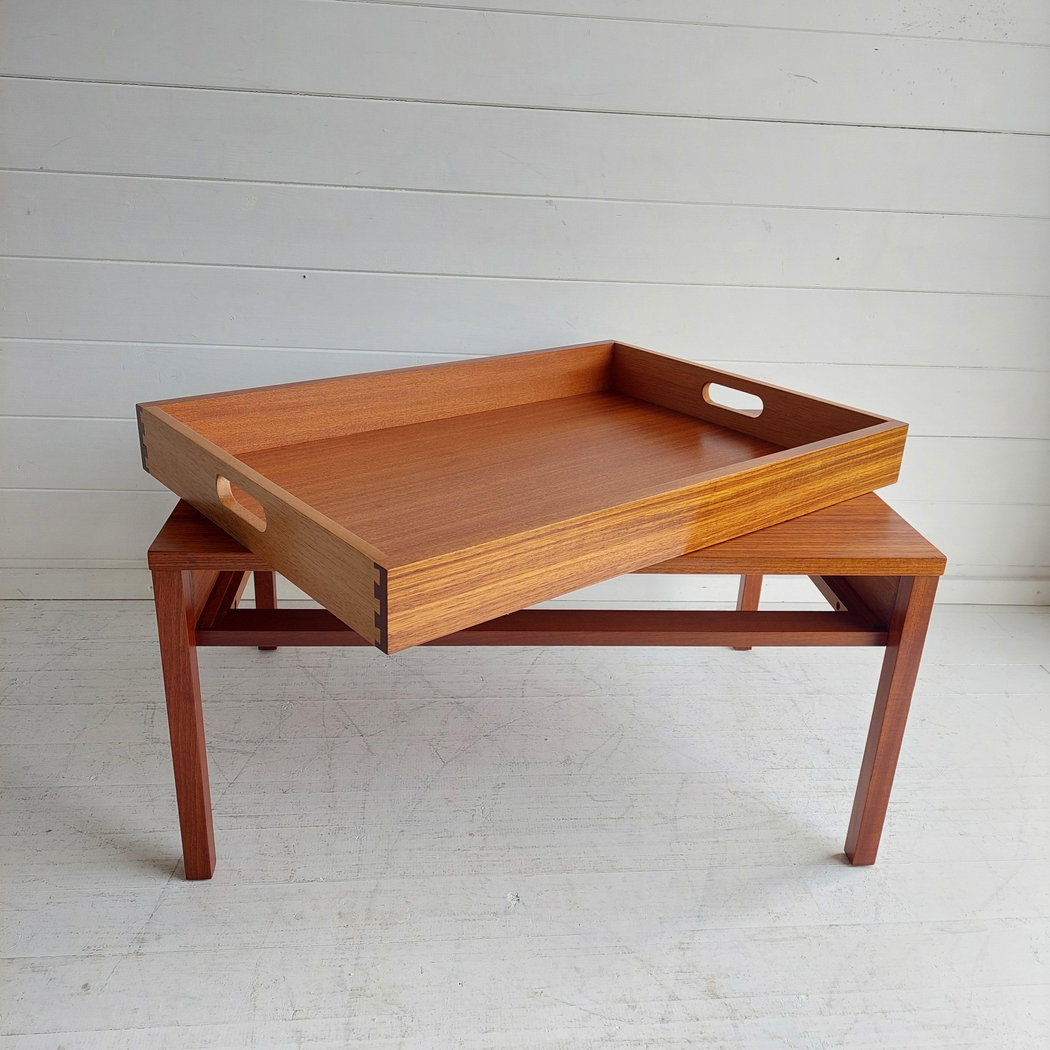 British Midcentury 1960s Meredew Teak Side Coffee Table with Drawer/Serving Tray
