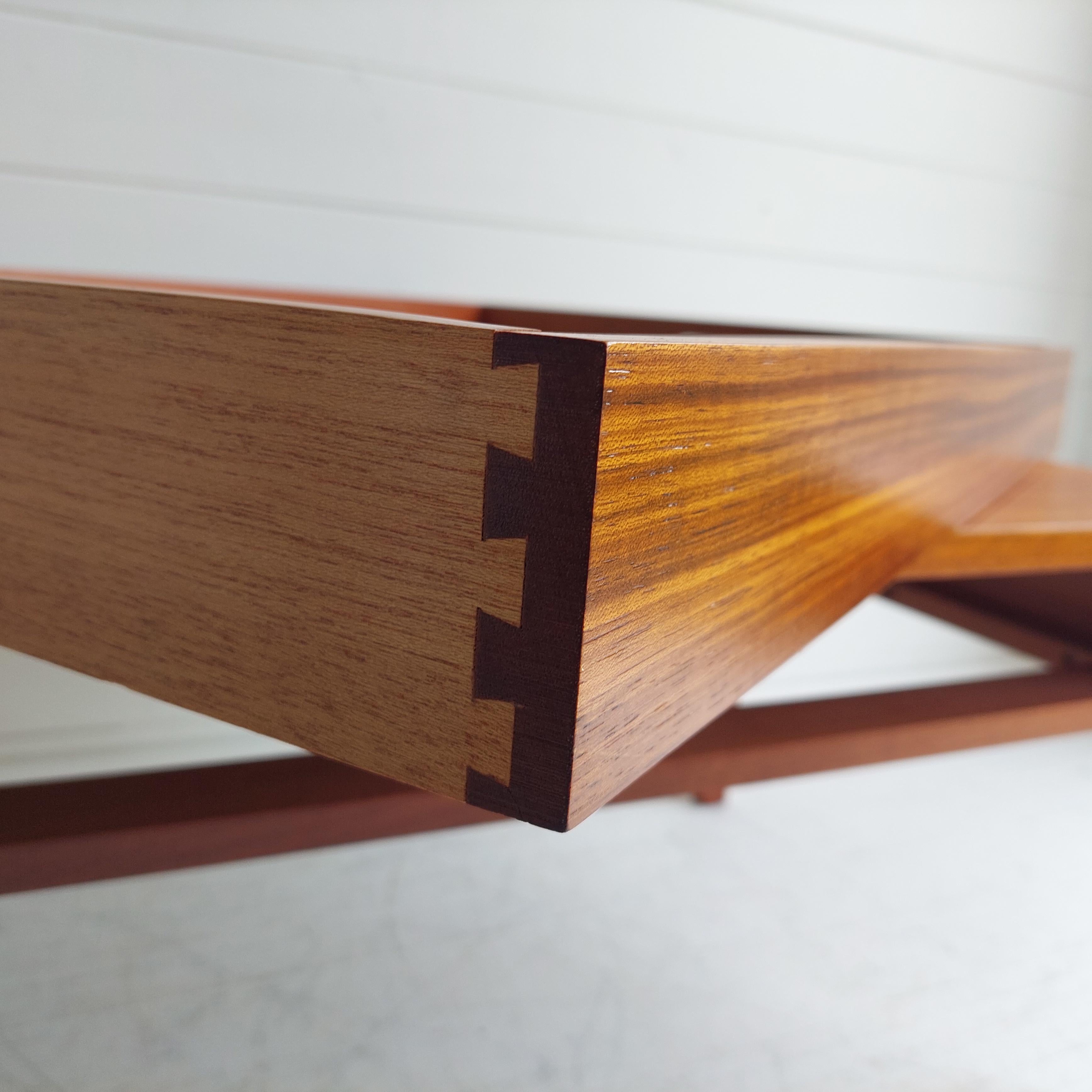 20th Century Midcentury 1960s Meredew Teak Side Coffee Table with Drawer/Serving Tray