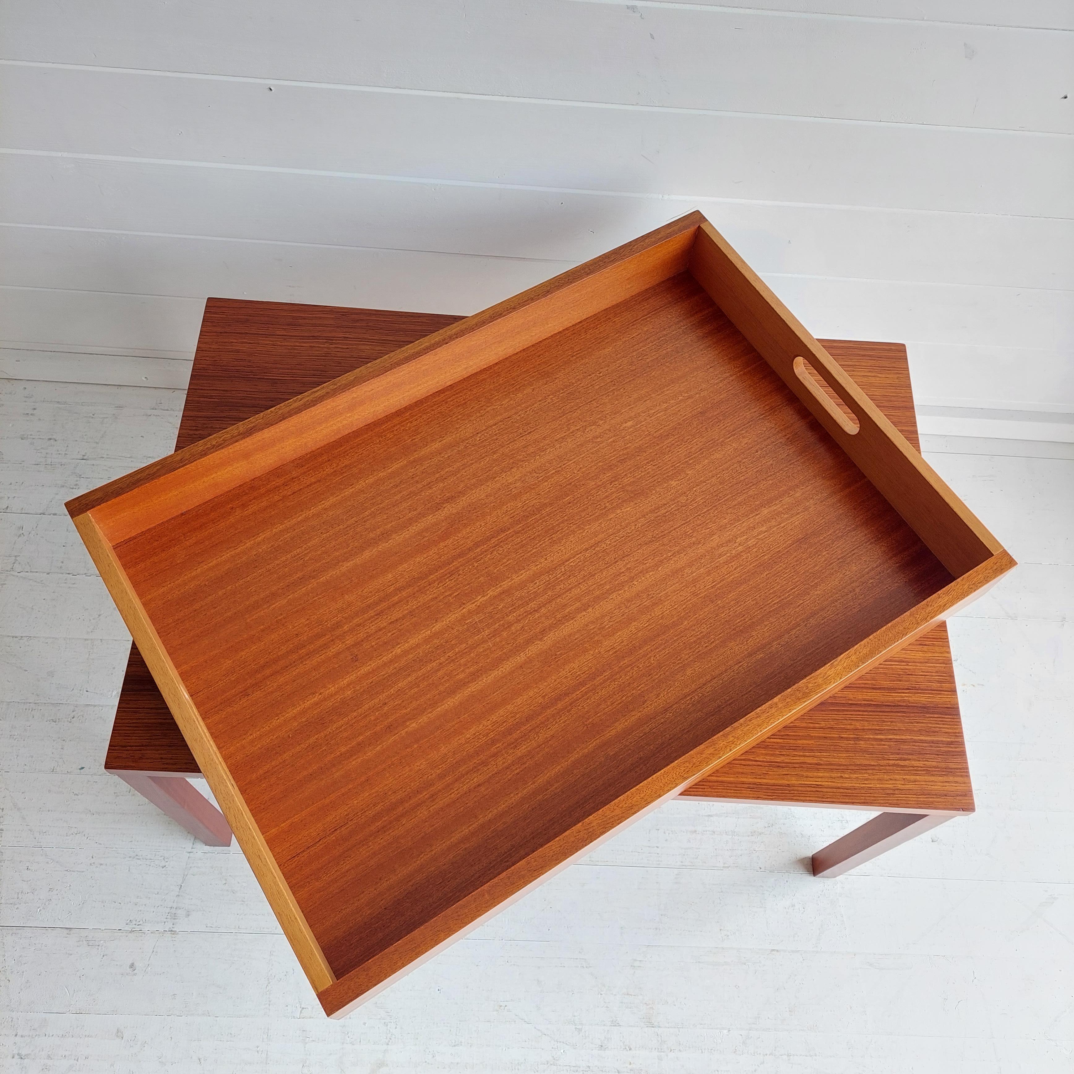 Midcentury 1960s Meredew Teak Side Coffee Table with Drawer/Serving Tray 1