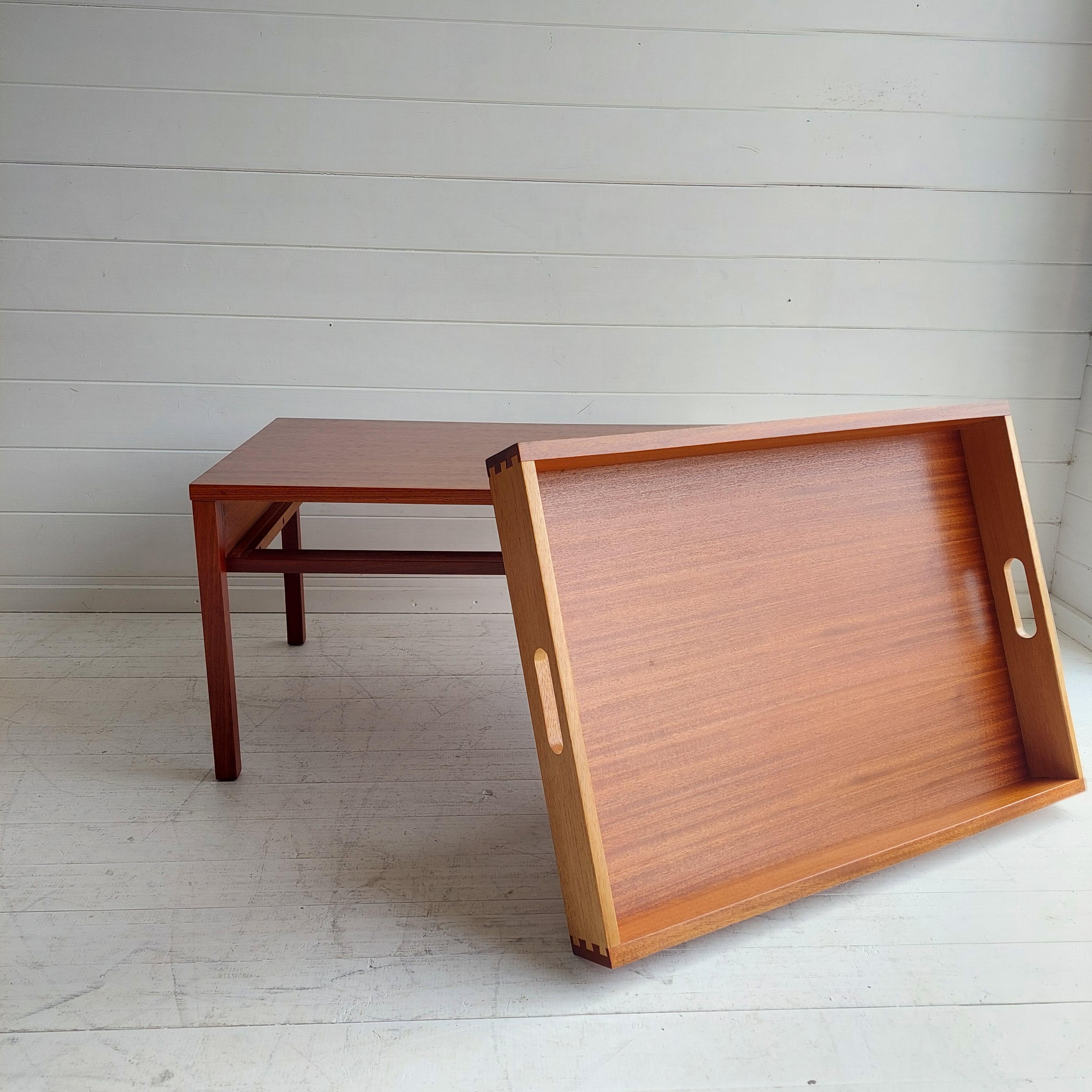 Midcentury 1960s Meredew Teak Side Coffee Table with Drawer/Serving Tray 2