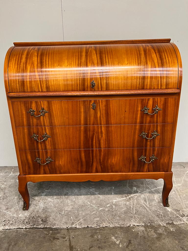 Scandi Roll Top Büro-/Schreibtisch aus Teakholz von Egon Ostergaard, Mitte des Jahrhunderts 1960er Jahre (Schwedisch) im Angebot