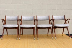 Mid Century 1960’s Set of Four Dining Armchairs Tables Dunbar Style