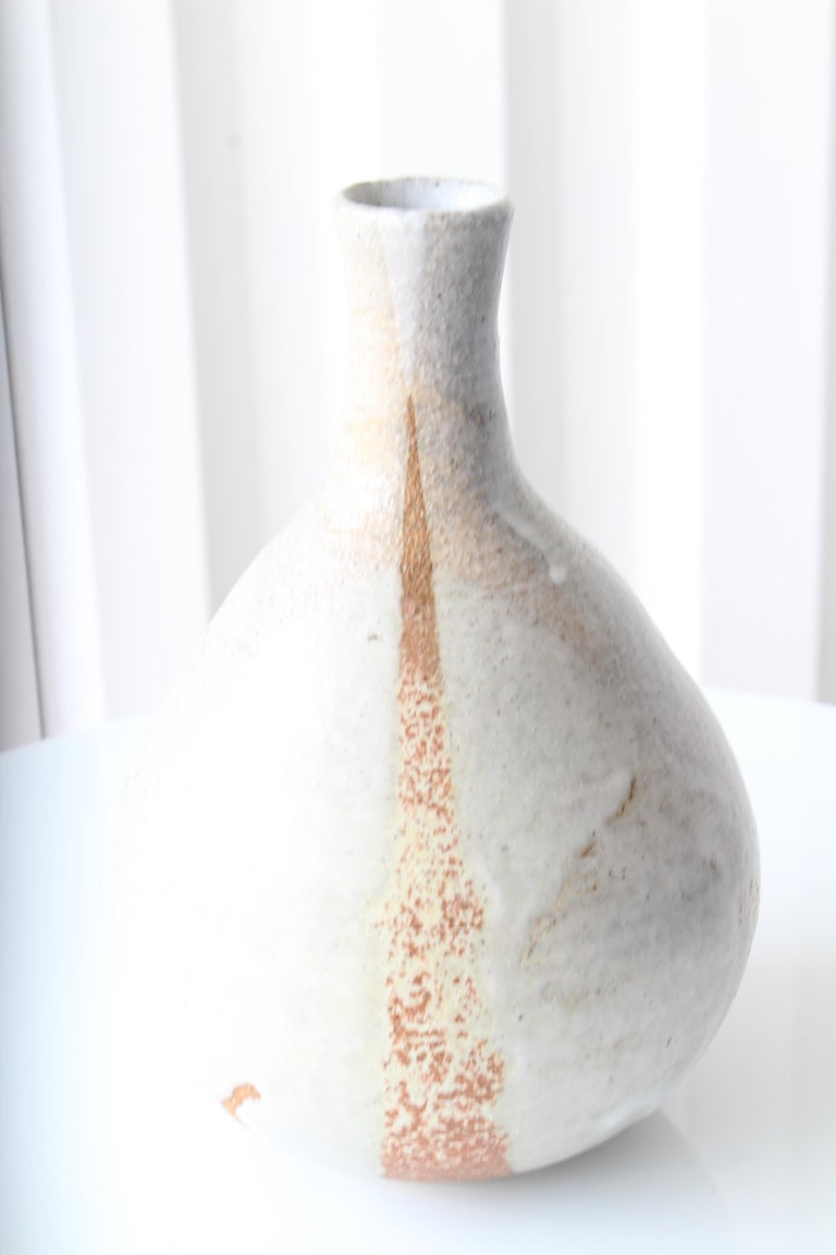 Vintage 1960s mid century studio pottery vase. Signed 