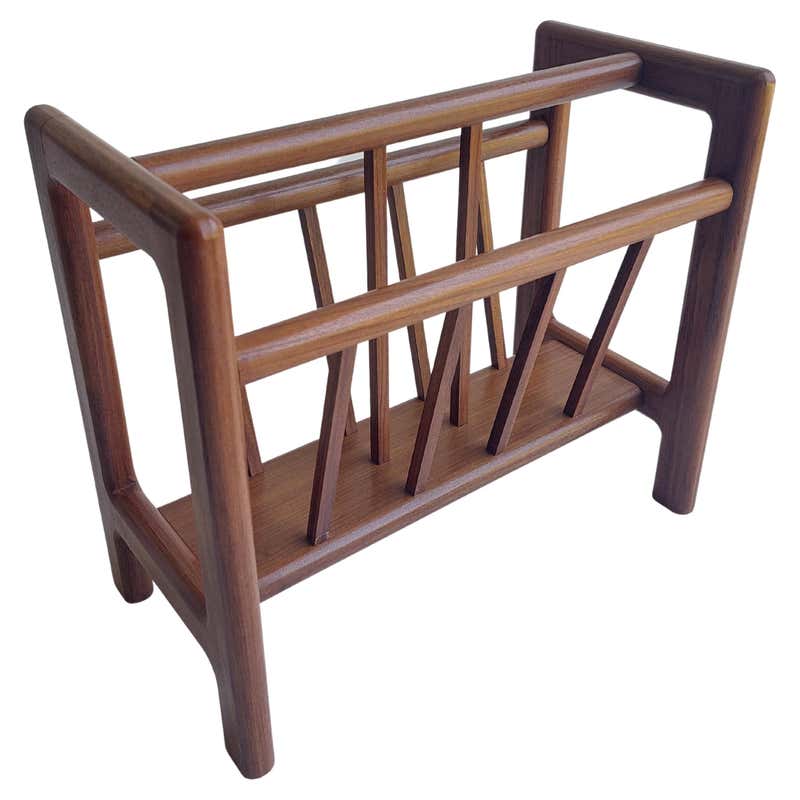 Danish Furbo Teak Magazine Rack, 1960s For Sale at 1stDibs