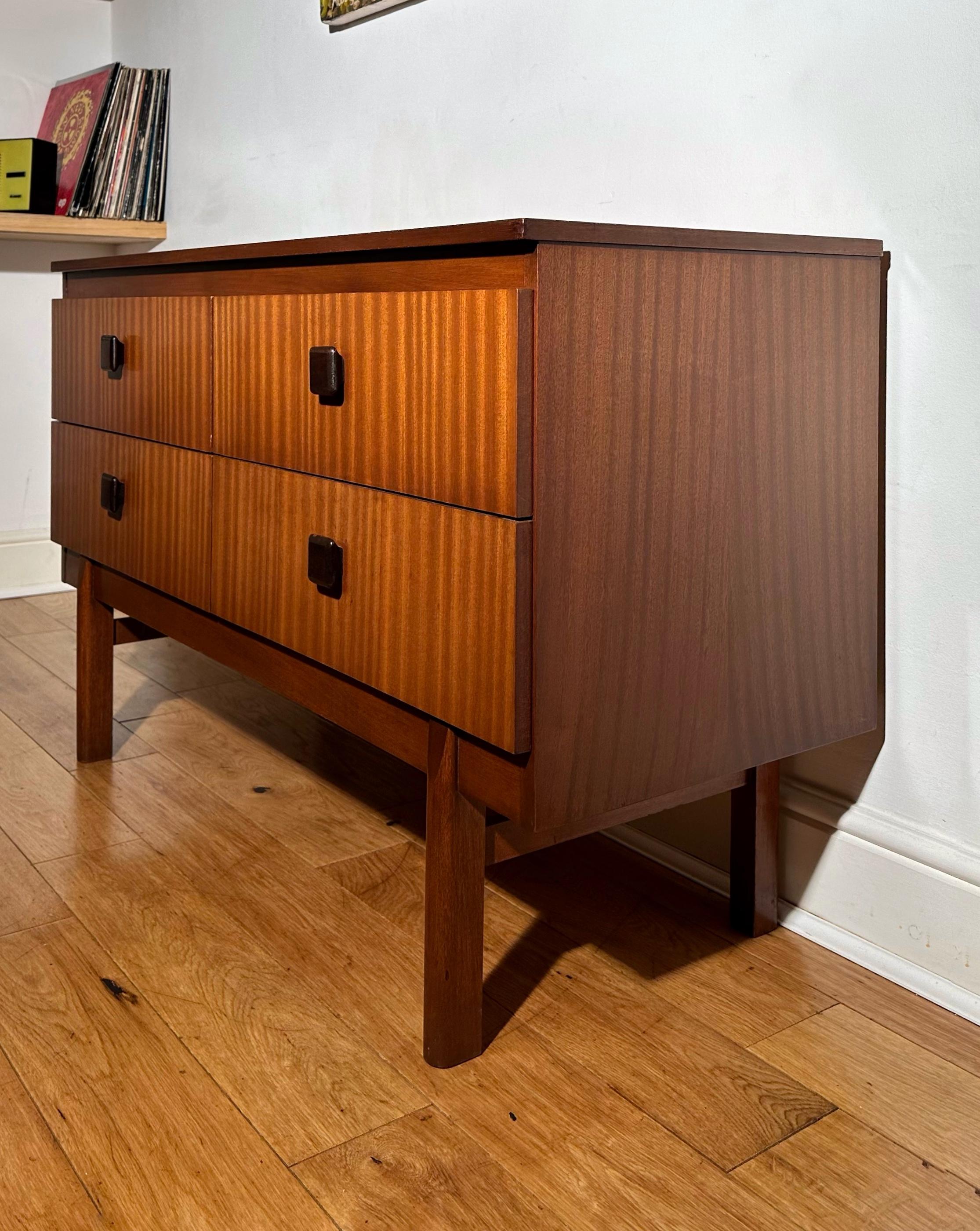 Mid-Century Modern Mid Century 1960’s Teak Double Chest of Drawers / Small Sideboard by Remploy 