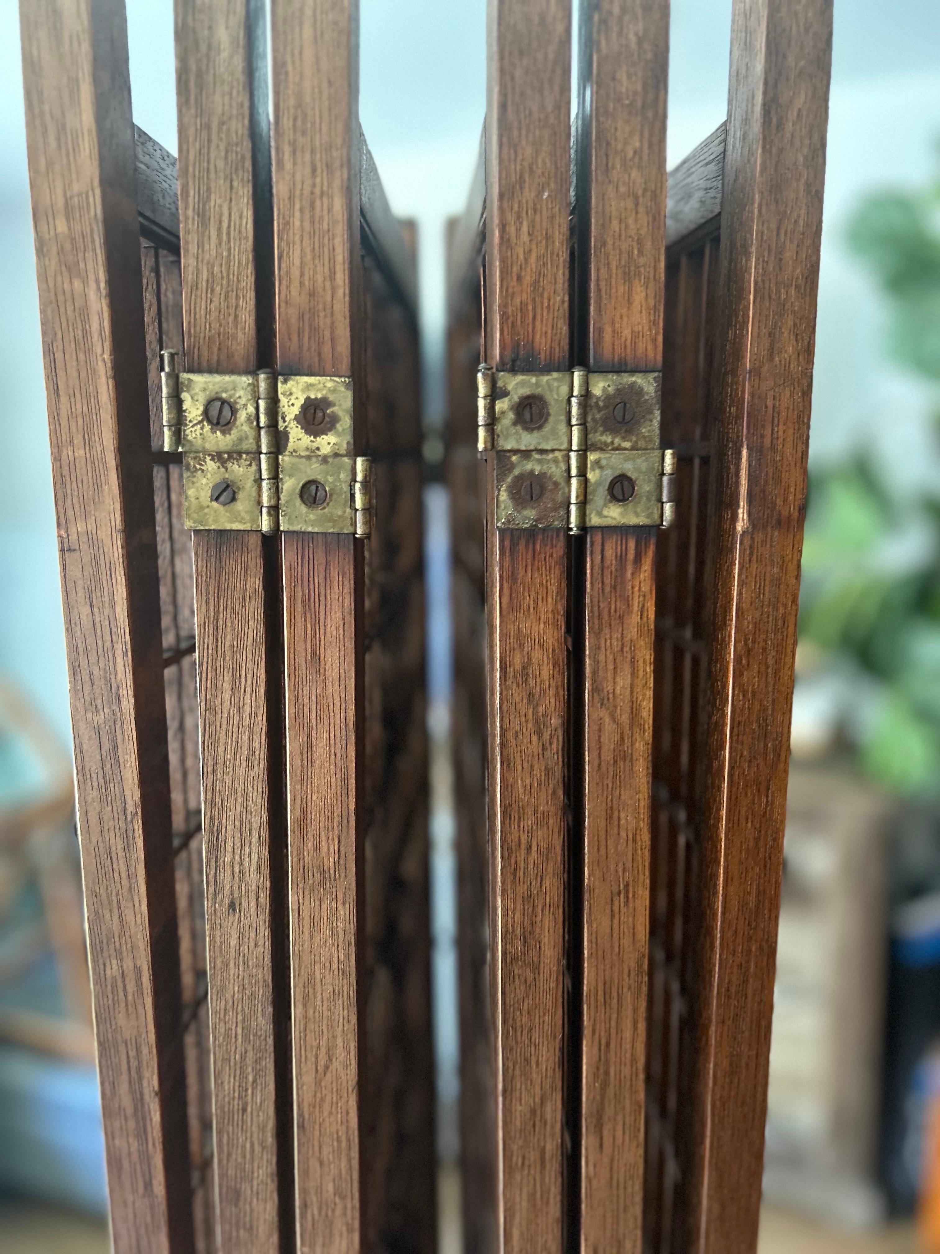 Mid Century 1960’s Teak Six (6) Panel Folding Screen Room Divider 6