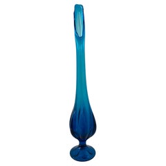 Mid-Century 1960's Viking 6-Petal Bluenique 16.5" Swung Vase