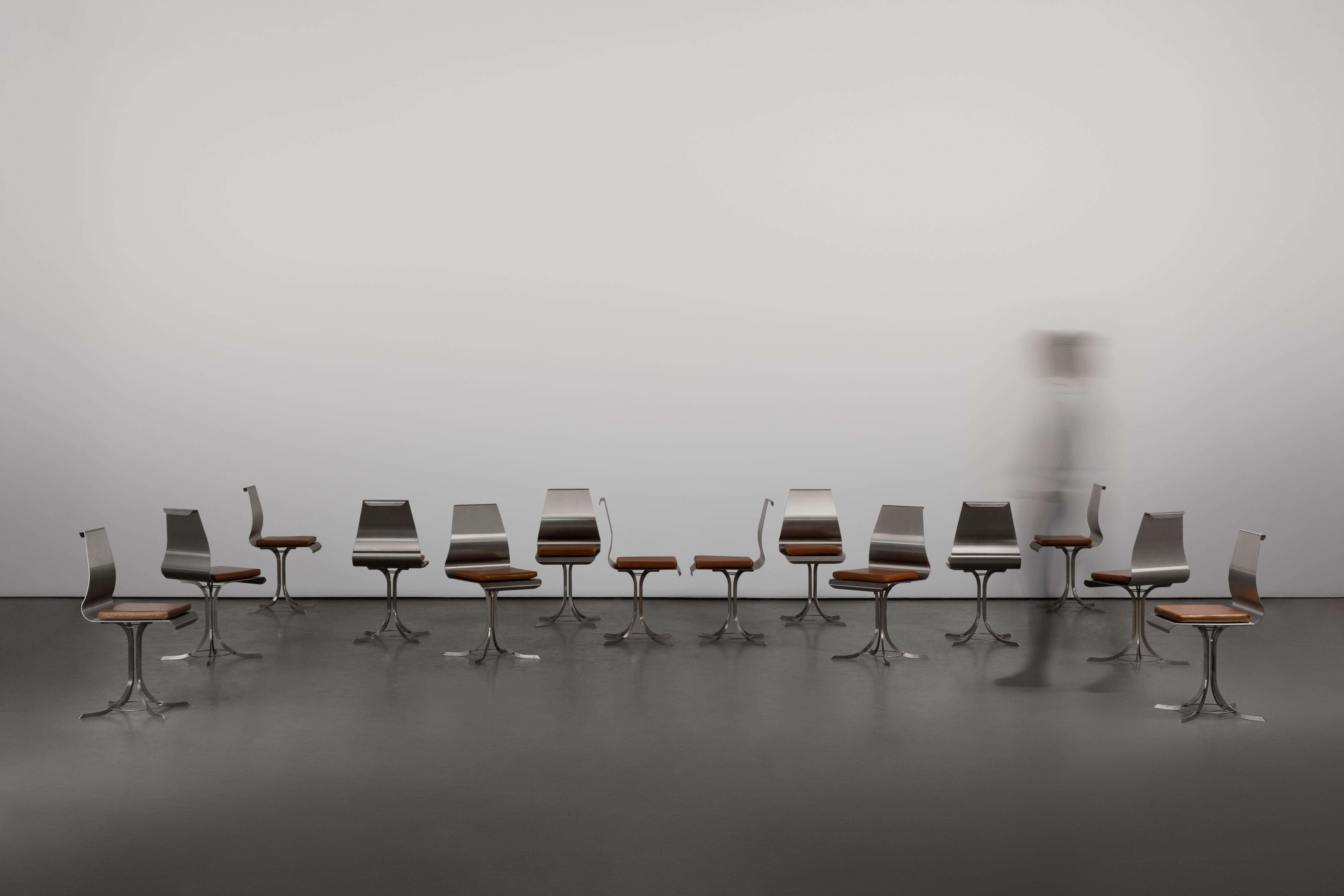 Mid-Century 1970 Vintage Xavier Feal Dining Chairs (Set of 14) In Good Condition For Sale In London, GB