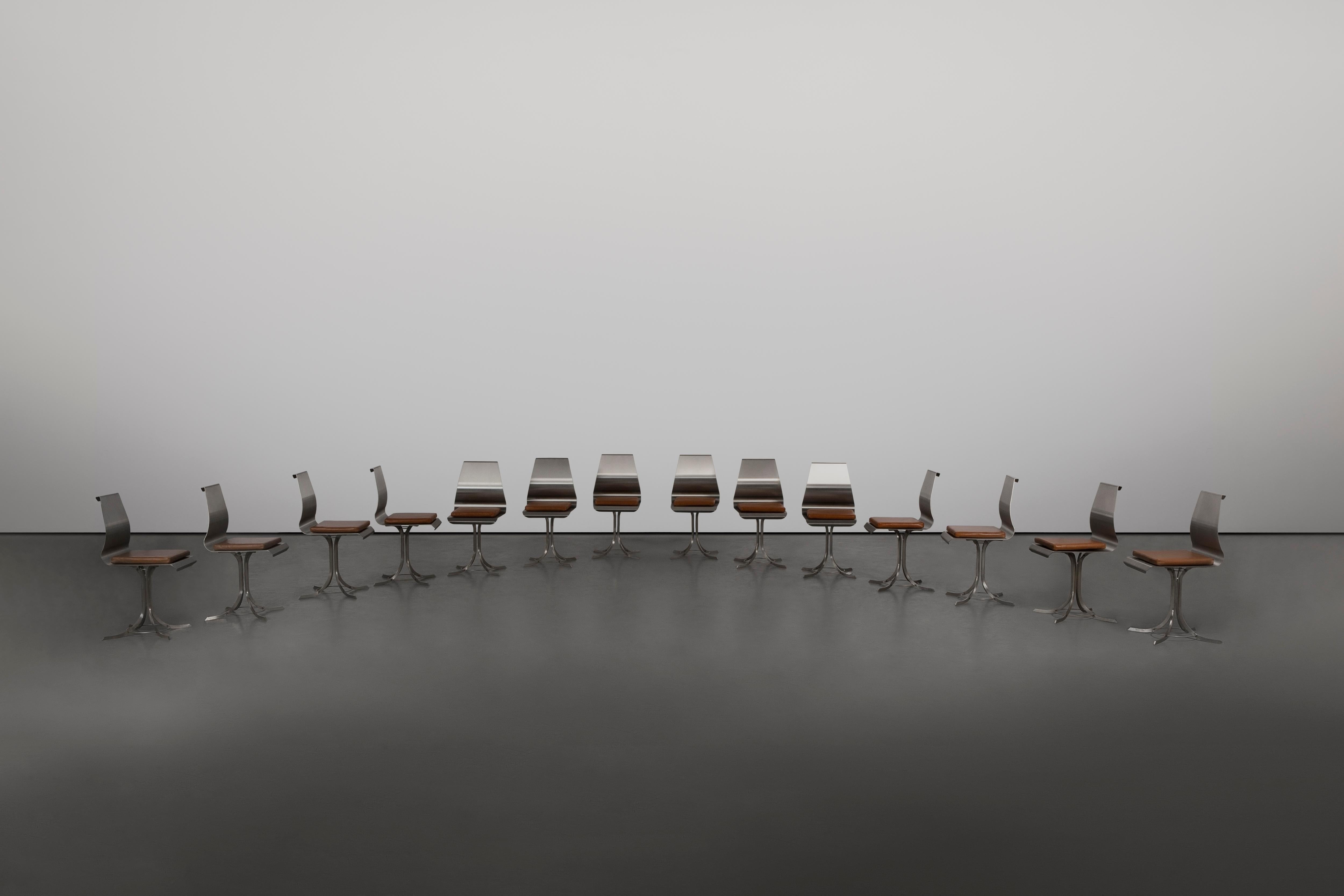 Late 20th Century Mid-Century 1970 Vintage Xavier Feal Dining Chairs (Set of 14) For Sale