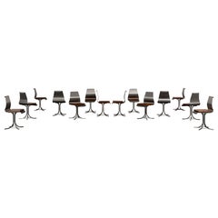 Mid-Century 1970 Vintage Xavier Feal Dining Chairs (Set of 14)