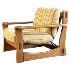 Brutalistischer Loungesessel aus Eiche aus der Mitte der 1970er Jahre - Carl Straub