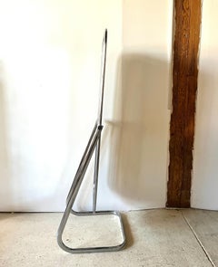Mid-century 1970s Chrome on Steel Full-length Standing Cheval Mirror