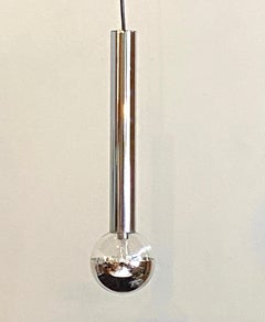 Lámpara colgante cromada de mediados de la década de 1970 de Motoko Ishii para STAFF Leuchten