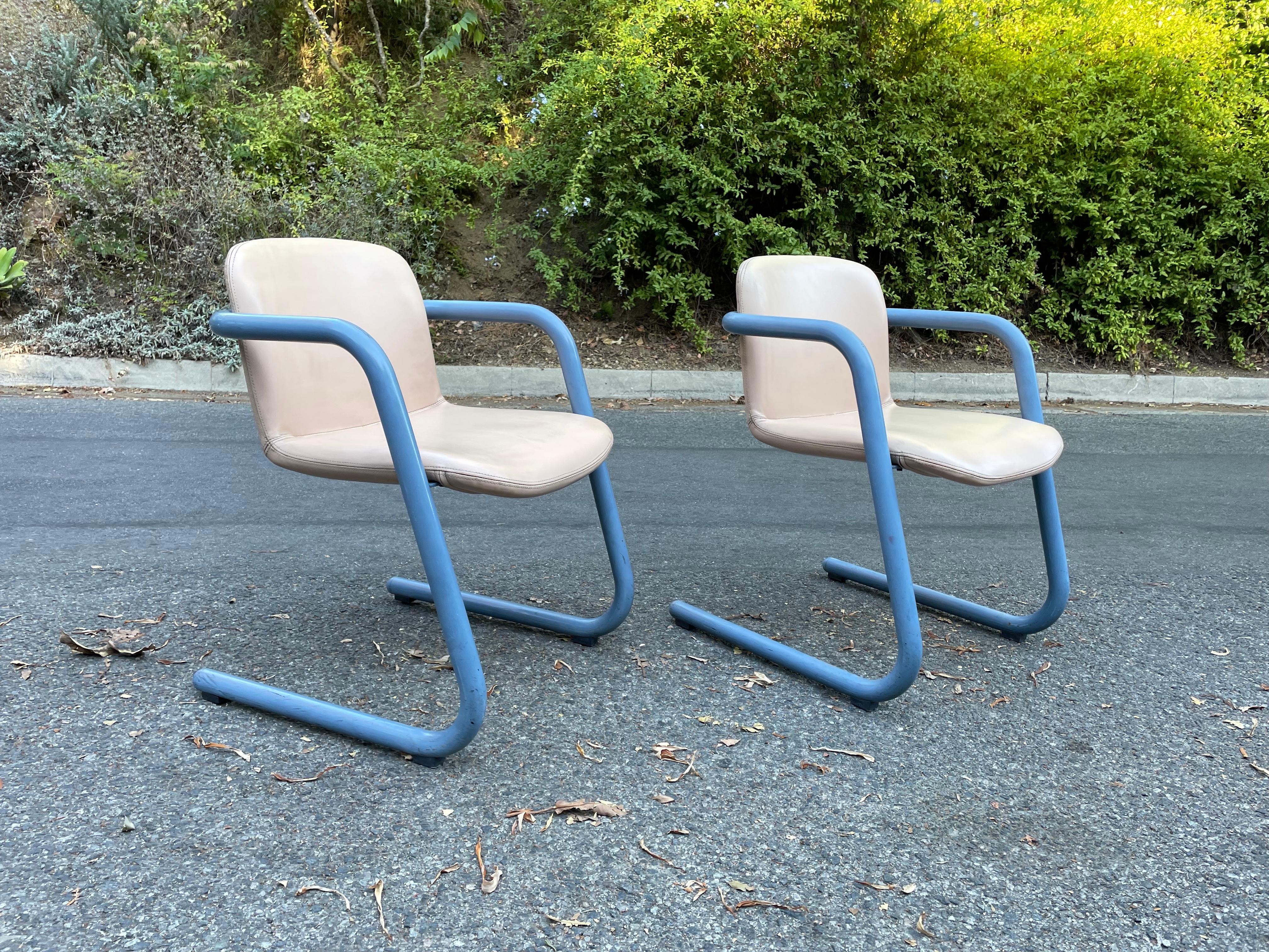 Late 20th Century Mid-Century Kinetics Blue 100/300 Chairs by Salmon & Hamilton - Set of 2