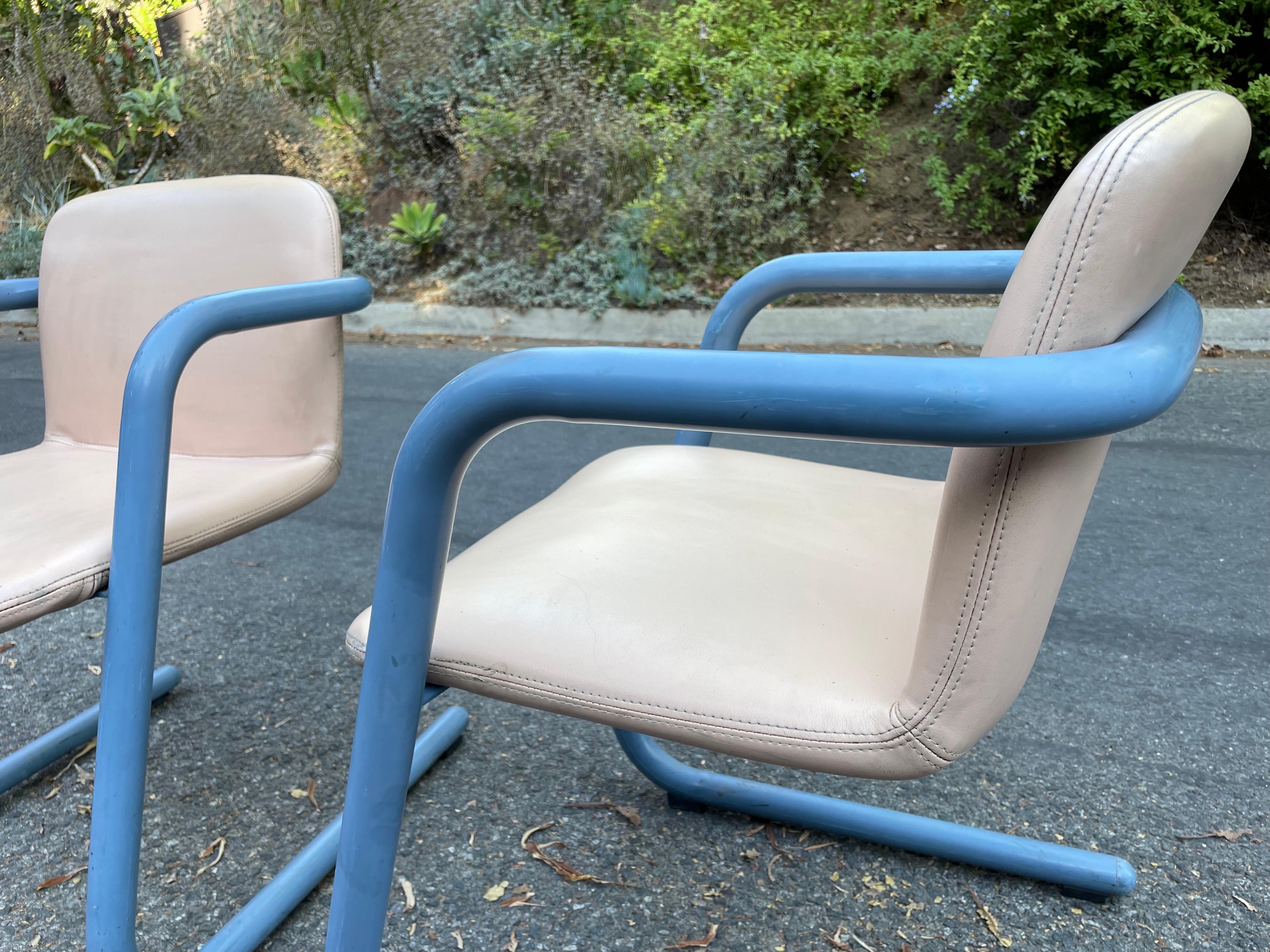Canadian Mid-Century Kinetics Blue 100/300 Chairs by Salmon & Hamilton - Set of 2