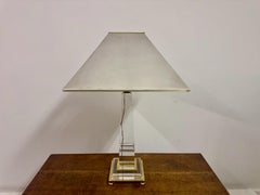 Mid Century 1970s Lucite and Brass Table Lamp in the Style of Sandro Petti