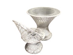 Mid Century 1970s Russel Woodard Fiberglass Table and Chairs Patio Dining Set