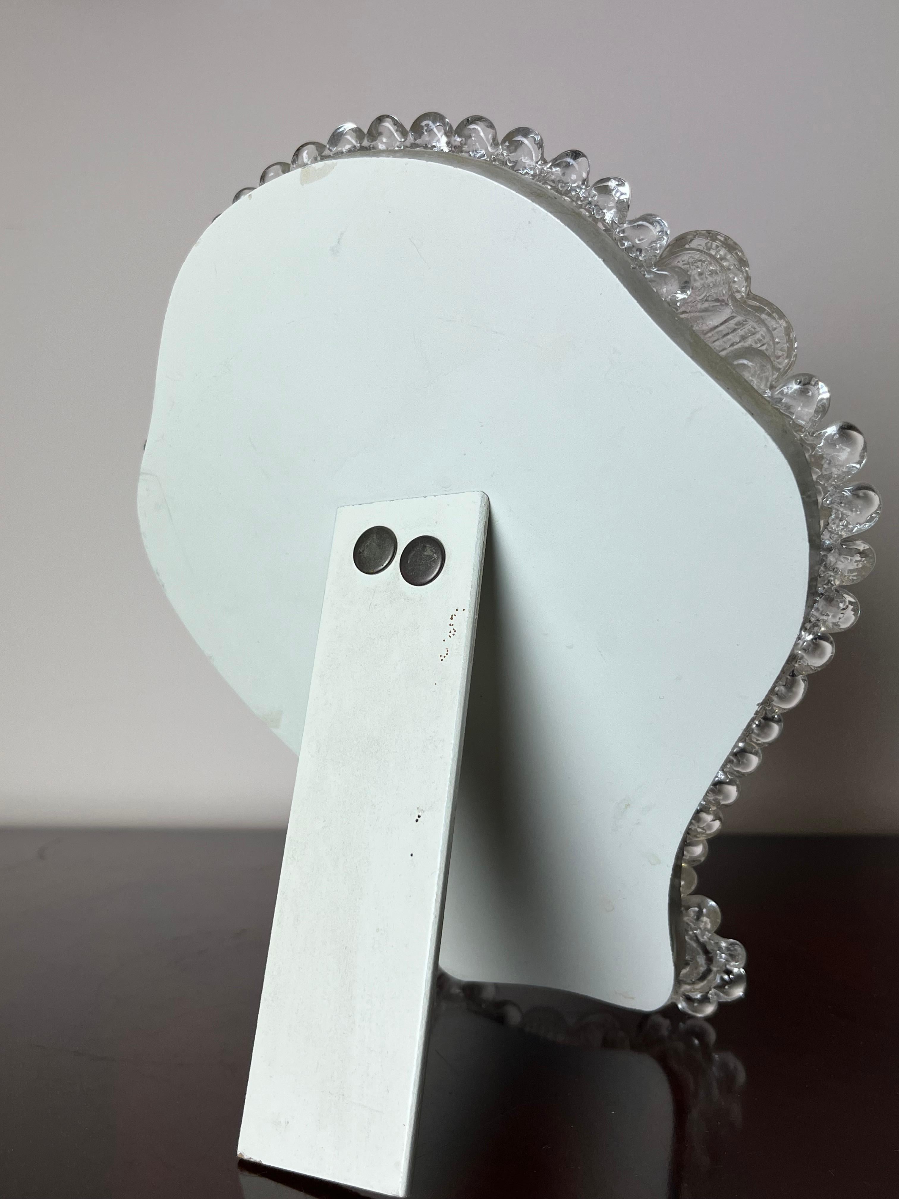 Fin du 20e siècle Miroir de table vénitien en verre de Murano du milieu du siècle 1970 en vente
