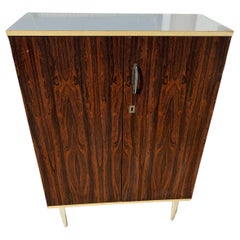 Mid Century 2 Door Rosewood Veneer Cabinet with Laminate Top