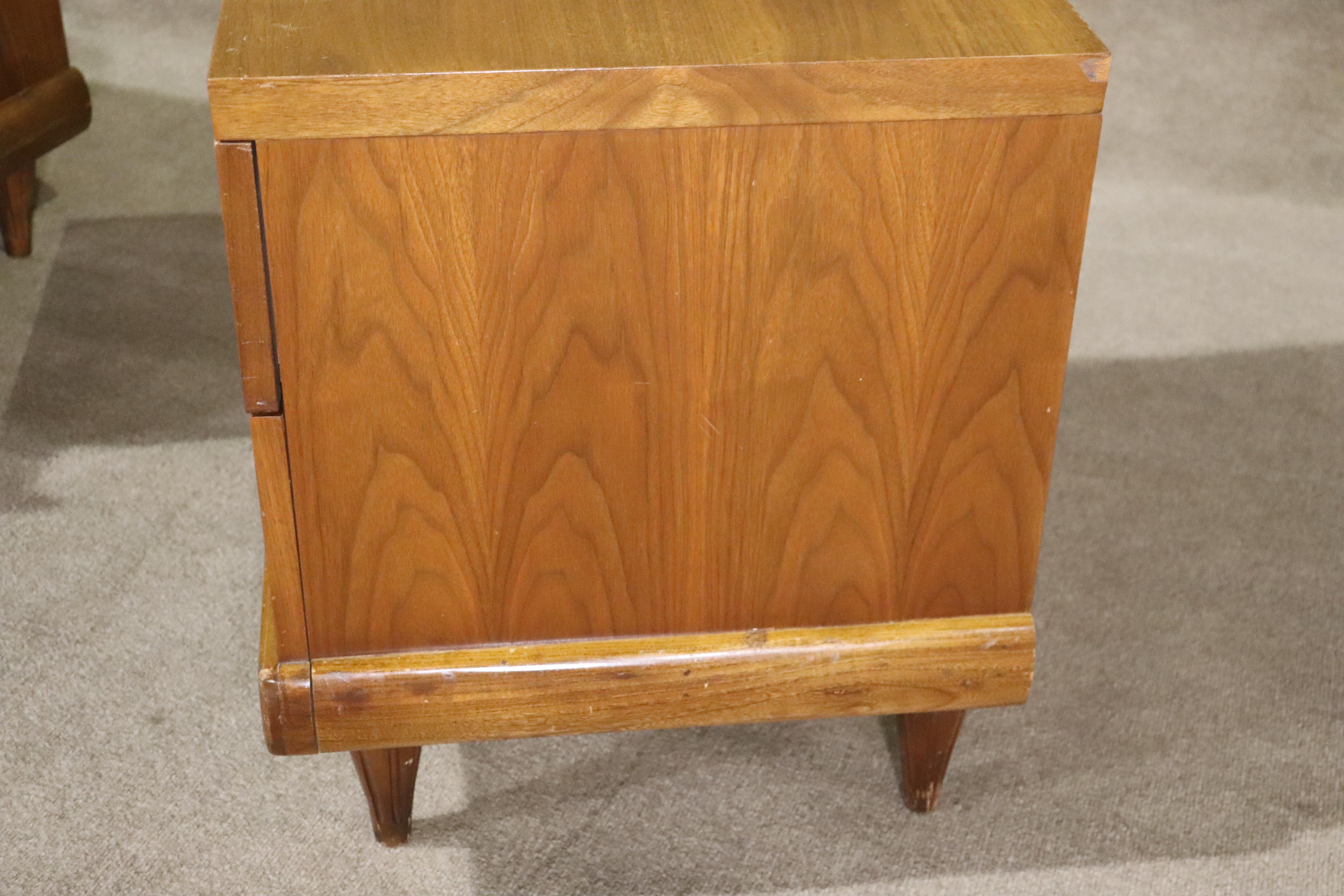 Mid-Century 2 Drawer Nightstands For Sale 3